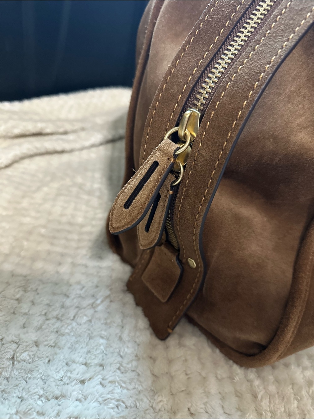 Coach Rouge 40 Suede & Soft Leather in Warm Brown Bag - Picture 3 of 15